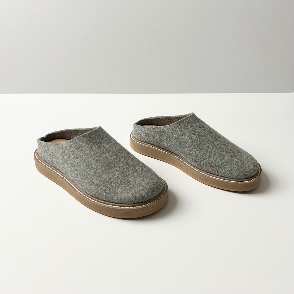 Graf Lantz Maru Merino Wool Clog Granite Gray Slip On Leather Insole 37 EU 7 US